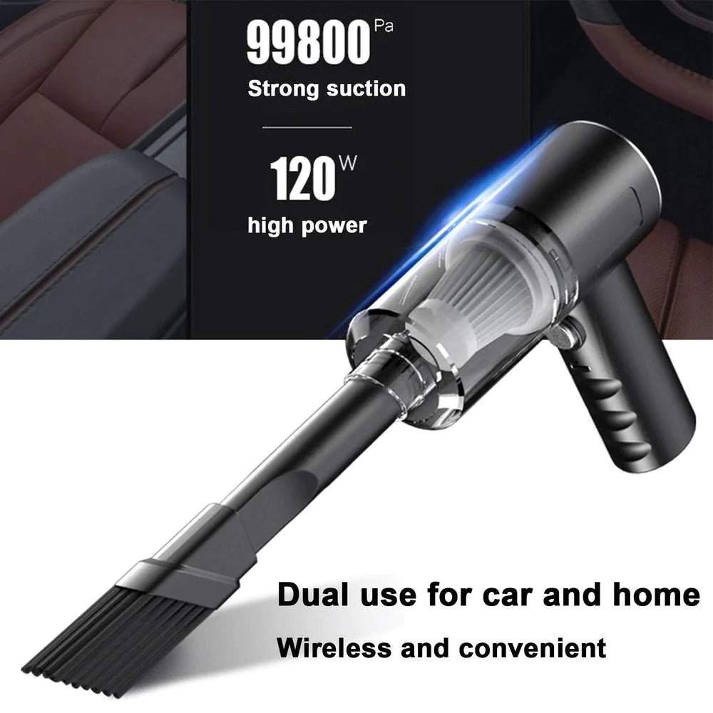 Professional rewrite: "Compact 120W Cordless Handheld Vacuum Cleaner for Home, Car, and Auto Use"